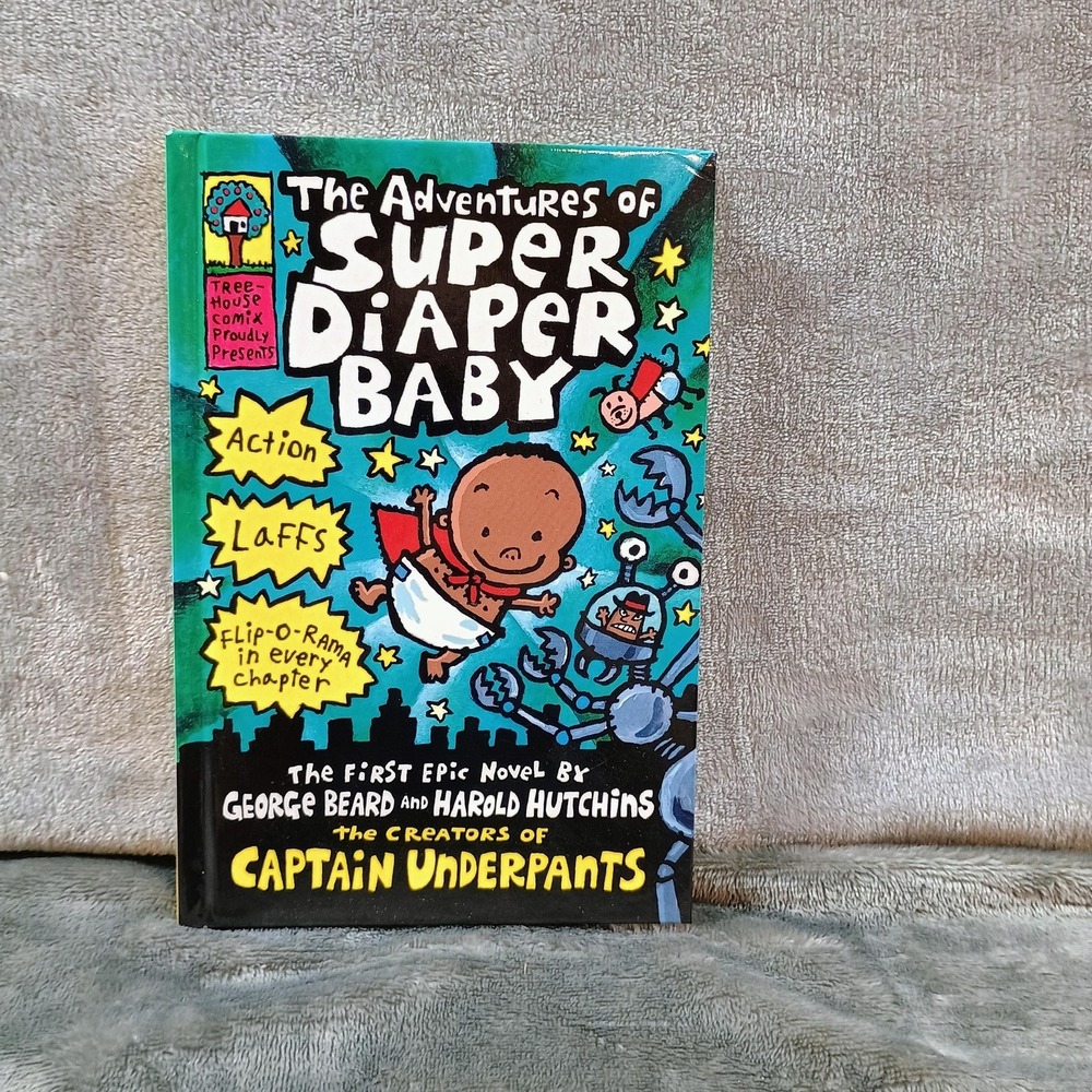 Adventures Of Super Diaper Baby Dav Pilkey Scholastic Yellow HC Humor Kids Fun